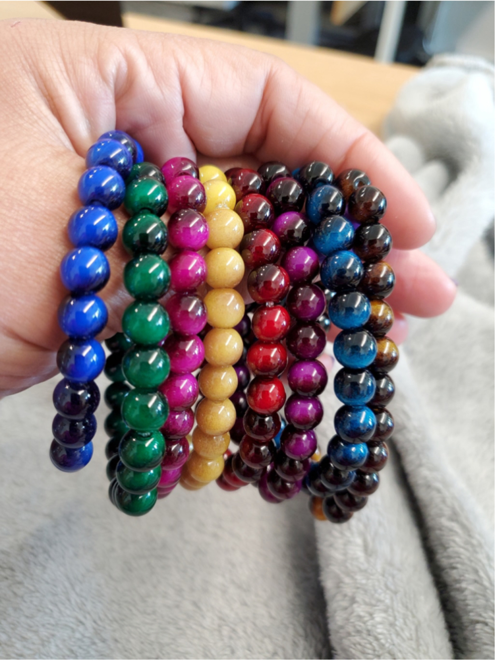 Eight Beaded Bracelets Multicolor